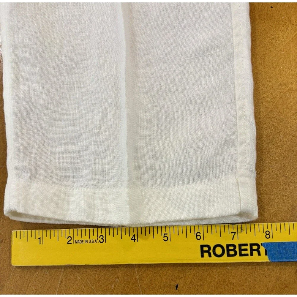 Panama Jack Mens White 100% Linen Elastic Waist Beach Pants Size Large Coastal